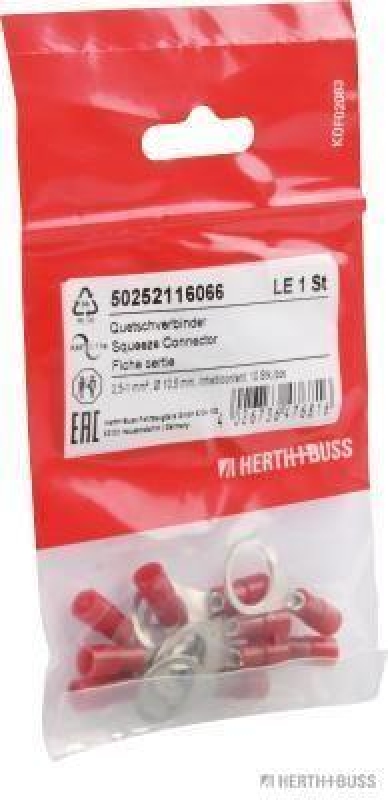 HERTH+BUSS 50252116066 Quetschverbinder 0,5-1 mm&sup2;, &Oslash; 10,5 mm, DIN 46237, 10 St&uuml;ck