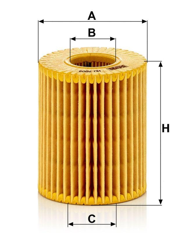 MANN-FILTER HU 7009 z &Ouml;lfilter f&uuml;r Toyota