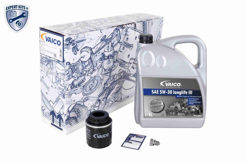 VAICO V60-3008 Teilesatz, Inspektion 5W-30 Longl. Iii + Filter + &Ouml;lablassschr f&uuml;r VW