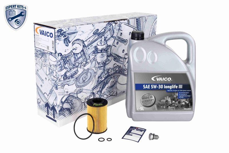 VAICO V60-3010 Teilesatz, Inspektion 5W-30 Longl. Iii + Filter + &Ouml;lablassschr f&uuml;r VW