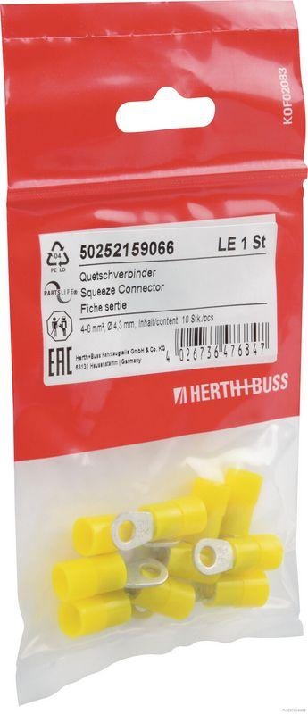 HERTH+BUSS 50252159066 Quetschverbinder 4 - 6 mm², Ø 4,3 mm, DIN 46237, 10 Stück