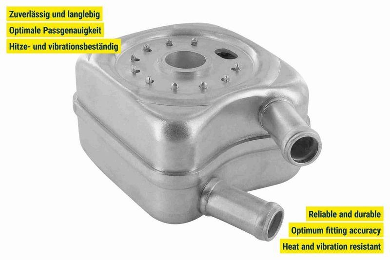 VEMO V15-60-6012 Ölkühler, Motoröl mit Oberer Dichtung 87 x 95 x 60 mm für VW