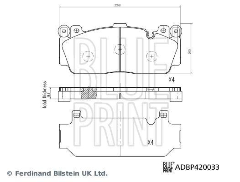 BLUE PRINT ADBP420033 Bremsbelagsatz f&uuml;r BMW