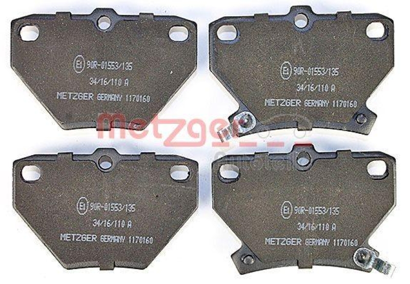 METZGER 1170160 Bremsbelagsatz, Scheibenbremse WVA 23 521