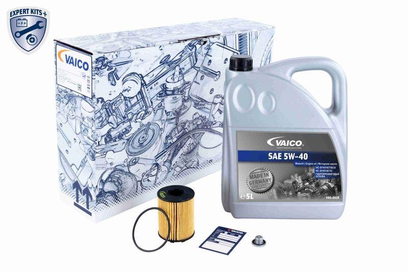 VAICO V60-3016 Teilesatz, Inspektion Sae 5W-40 + Filter + &Ouml;lablassschraube F&uuml; f&uuml;r OPEL