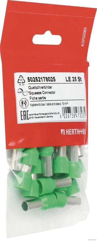 HERTH+BUSS 50252178025 Quetschverbinder Kabelendhülse, 16 mm², grün
