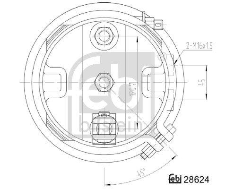 FEBI BILSTEIN 28624 Doppelmembranzylinder mit Anbaumaterialuniversell verwendbar