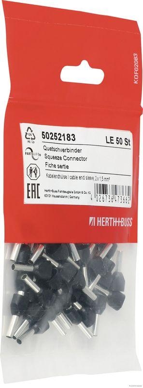 HERTH+BUSS 50252183 Quetschverbinder Kabelendhülse, 2 x 1,5 mm², schwarz