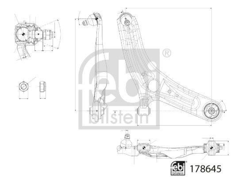 FEBI BILSTEIN 178645 Querlenker mit Lagern, Gelenk und Sicherungsmutter f&uuml;r KIA