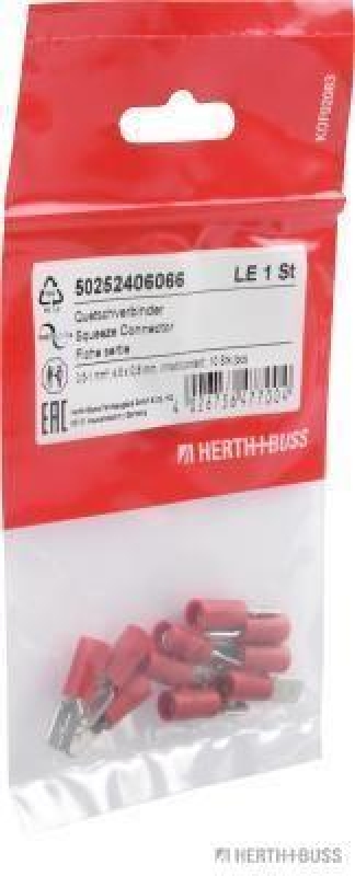 HERTH+BUSS 50252406066 Quetschverbinder 0,5 - 1 mm&sup2;, 4,8 x 0,8 mm, DIN 46245, 10 St&uuml;ck
