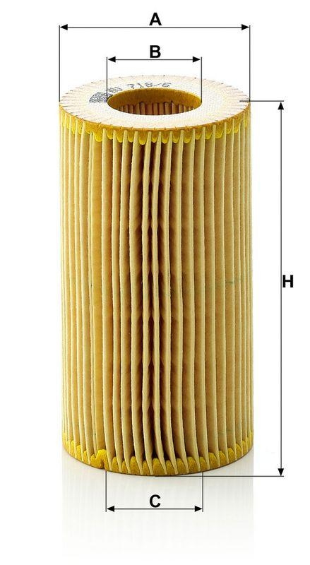MANN-FILTER HU 718/6 x &Ouml;lfilter f&uuml;r Honda