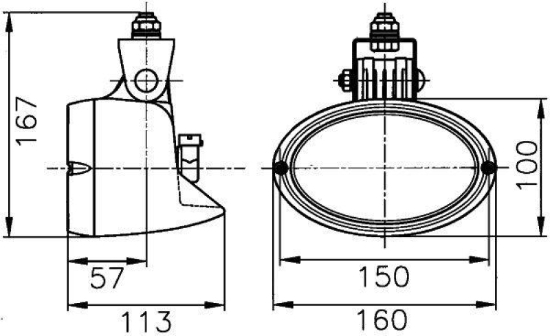 HELLA 1GA 996 561-007 AScheinwerfer Oval 100 Halogen