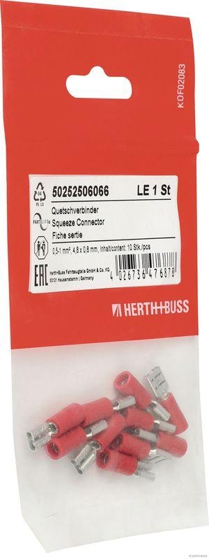 HERTH+BUSS 50252506066 Quetschverbinder 0,5 - 1 mm², 4,8 x 0,8 mm, DIN 46245, 10 Stück