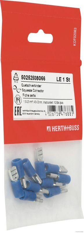 HERTH+BUSS 50252508066 Quetschverbinder 1,5 - 2,5 mm², 4,8 x 0,8 mm, DIN 46245, 10 Stück