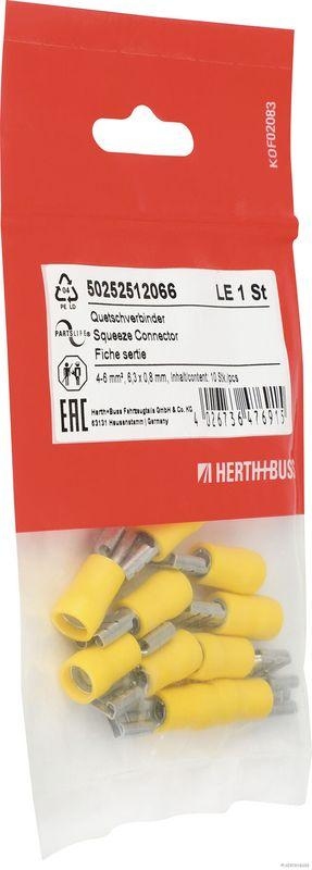 HERTH+BUSS 50252512066 Quetschverbinder 4 - 6 mm², 6,3 x 0,8 mm, DIN 46245, 10 Stück