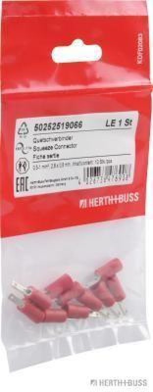 HERTH+BUSS 50252519066 Quetschverbinder 0,5 - 1 mm&sup2;, 2,8 x 0,8 mm, DIN 46245, 10 St&uuml;ck