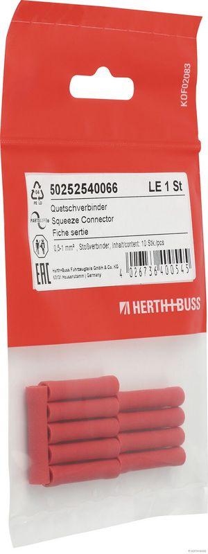 HERTH+BUSS 50252540066 Quetschverbinder 0,5 - 1 mm&sup2;, DIN 46245, Sto&szlig;verbinder, 10 St&uuml;ck