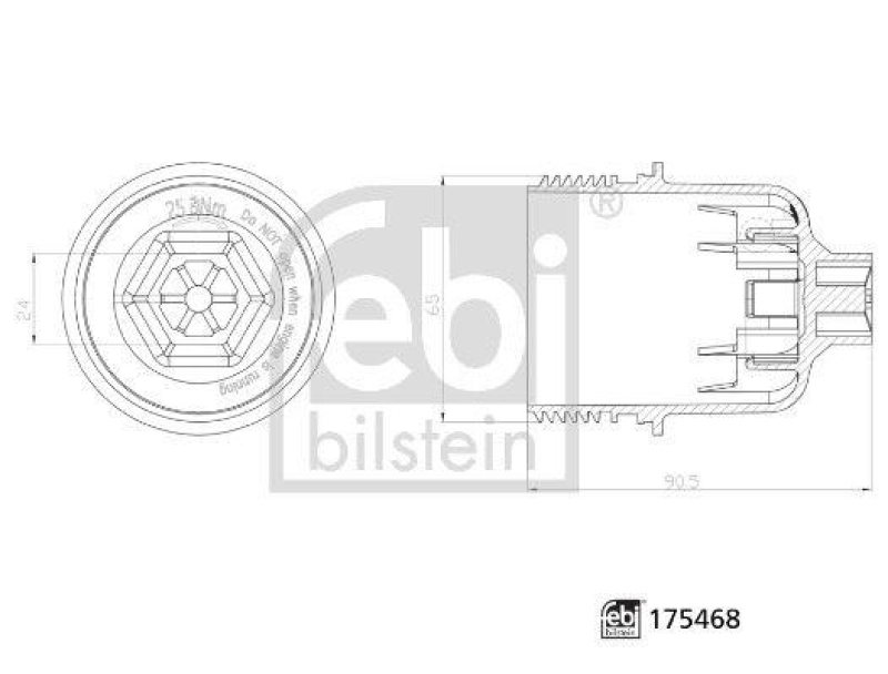 FEBI BILSTEIN 175468 &Ouml;lfilterdeckel mit Dichtring f&uuml;r Chrysler
