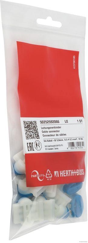 HERTH+BUSS 50252592066 Leitungsverbinder bis Kabel-&Oslash; 3,8mm, 0,5 &ndash; 2,5 mm&sup2;, 10 St&uuml;ck
