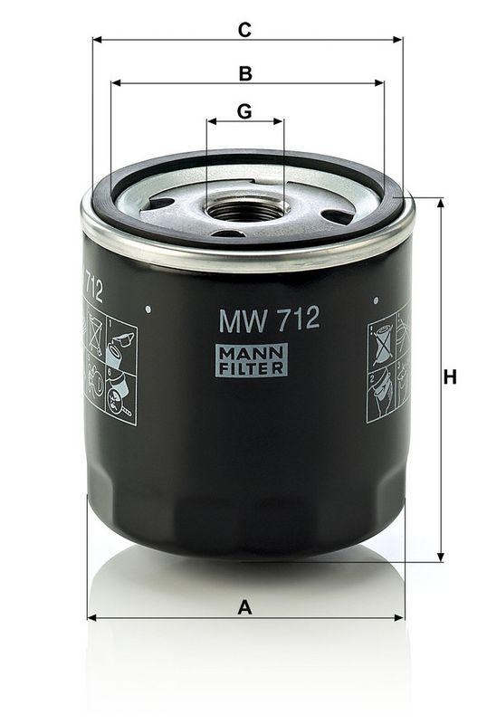 MANN-FILTER MW 712 &Ouml;lfilter f&uuml;r BMW