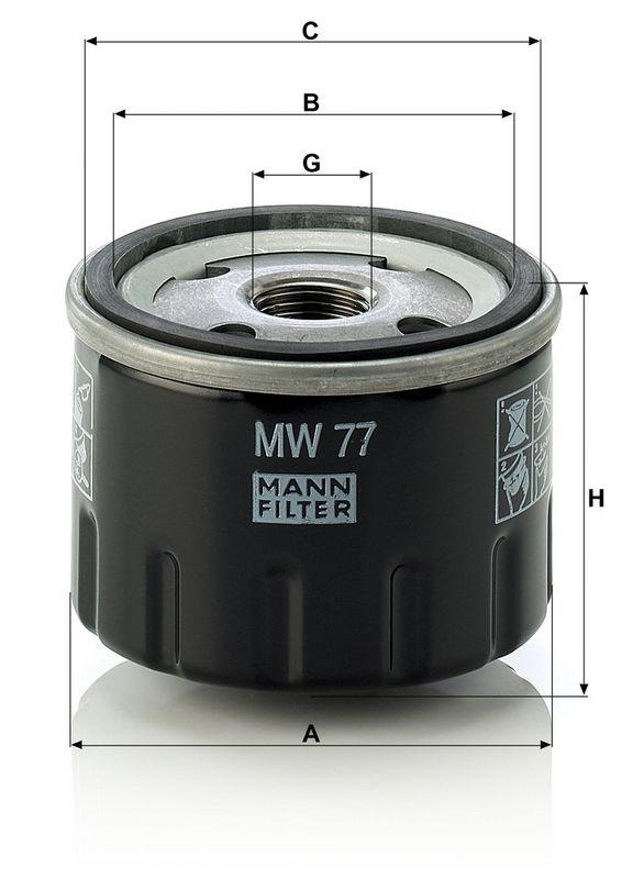 MANN-FILTER MW 77 &Ouml;lfilter f&uuml;r Piaggio Mot
