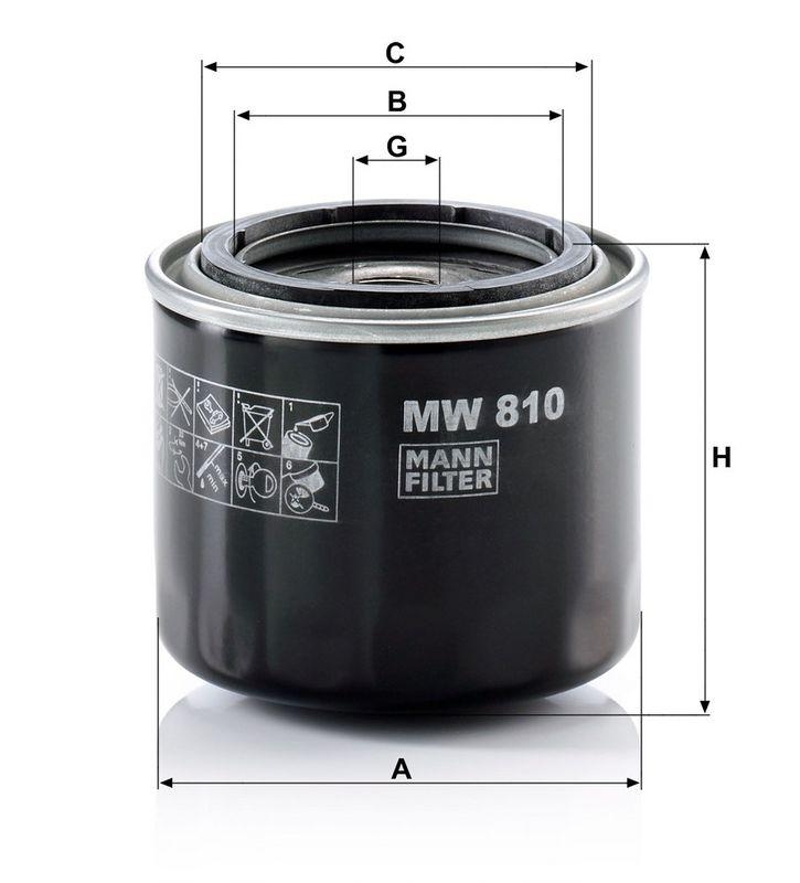 MANN-FILTER MW 810 &Ouml;lfilter f&uuml;r Honda Mot