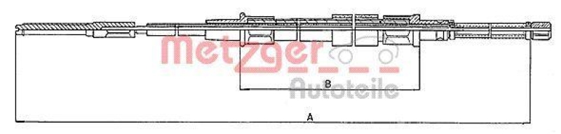 METZGER 10.7401 Seilzug, Feststellbremse für SEAT/VW hinten links/rechts