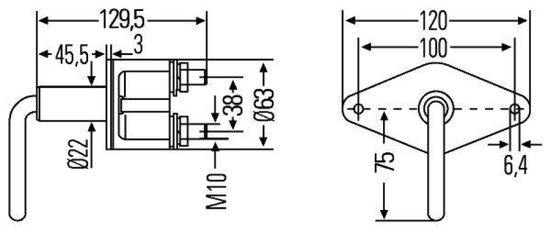 HELLA 6EK 008 458-037 Hauptschalter, Batterie 24V, 250A, Drehbet&auml;tigung