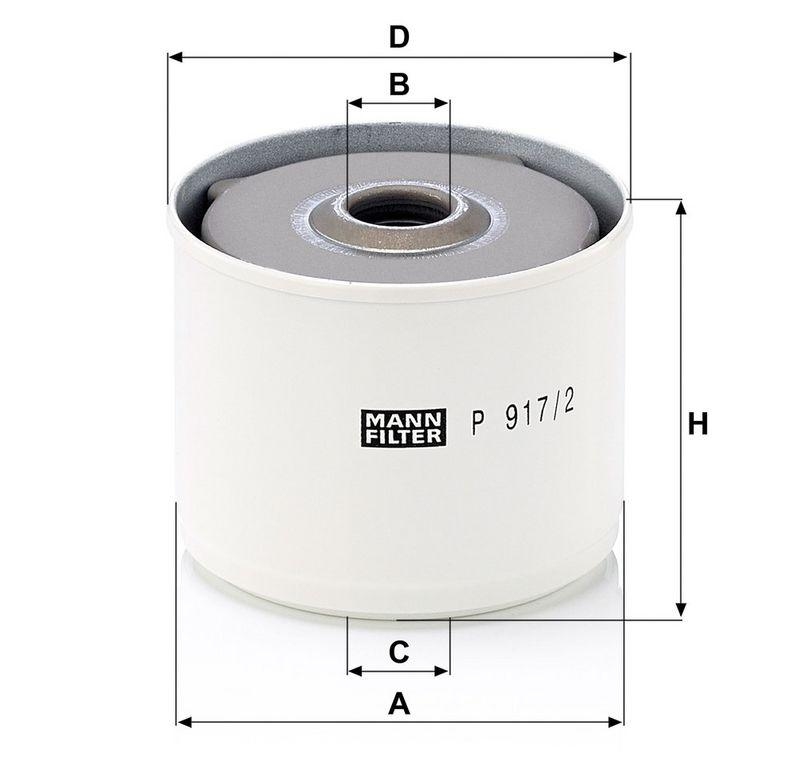 MANN-FILTER P 917/2 x Kraftstoffilter f&uuml;r Caterpillar