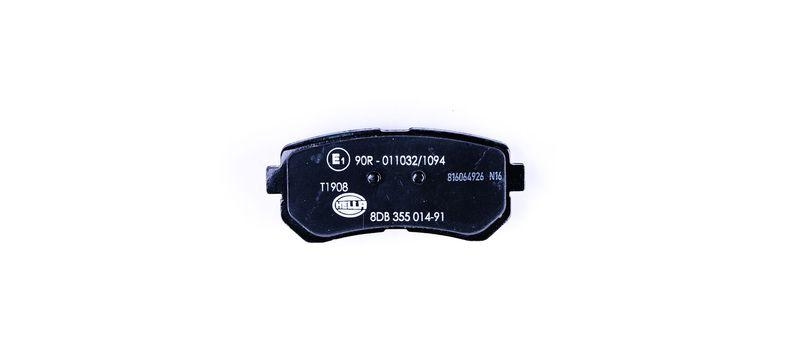 HELLA 8DB 355 014-911 Bremsbelagsatz, Scheibenbremsbelag für HYUNDAI