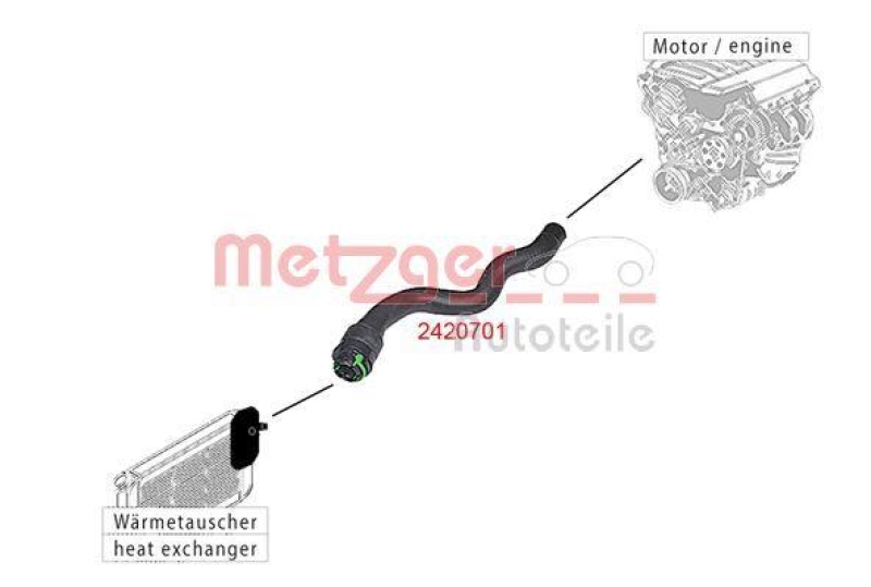 METZGER 2420701 K&uuml;hlerschlauch f&uuml;r OPEL