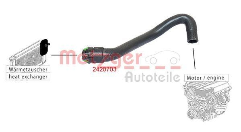 METZGER 2420703 K&uuml;hlerschlauch f&uuml;r OPEL