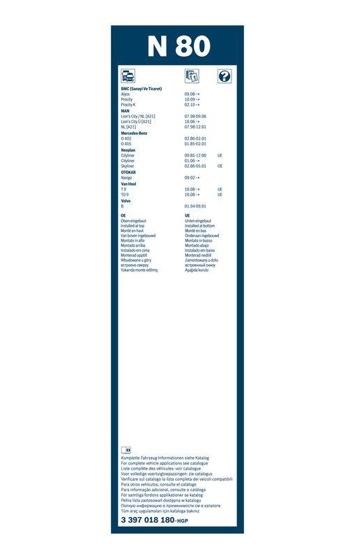 BOSCH 3 397 018 180 Wischblatt N80 Twin Scheibenwischer 800 mm