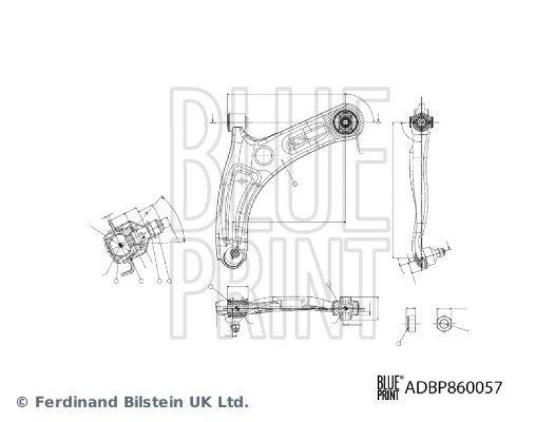 BLUE PRINT ADBP860057 Querlenker mit Lagern, Gelenk und Sicherungsmutter f&uuml;r HYUNDAI