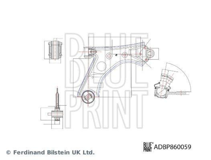 BLUE PRINT ADBP860059 Querlenker mit Lagern, Gelenk, Kronenmutter und Splint f&uuml;r TOYOTA