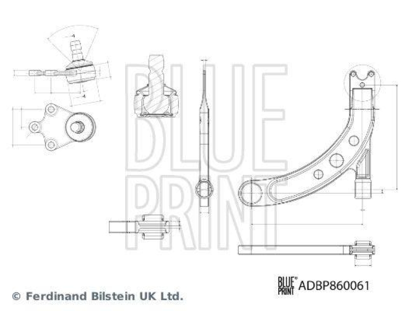 BLUE PRINT ADBP860061 Querlenker mit Lagern und Gelenk f&uuml;r KIA