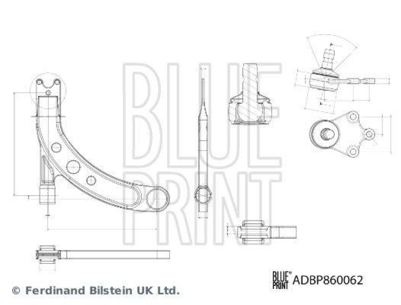 BLUE PRINT ADBP860062 Querlenker mit Lagern und Gelenk f&uuml;r KIA