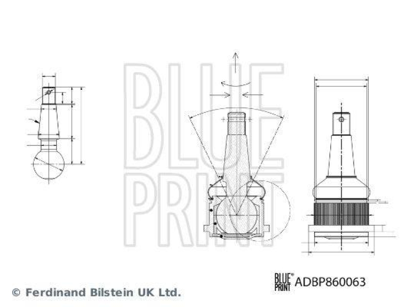 BLUE PRINT ADBP860063 Traggelenk mit Anbaumaterial für Land Rover