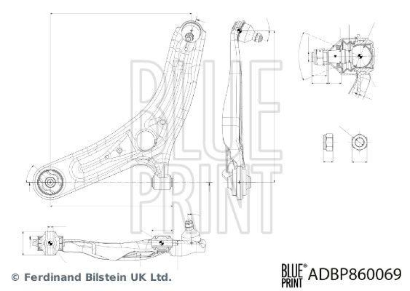 BLUE PRINT ADBP860069 Querlenker mit Lagern, Gelenk und Sicherungsmutter f&uuml;r HYUNDAI