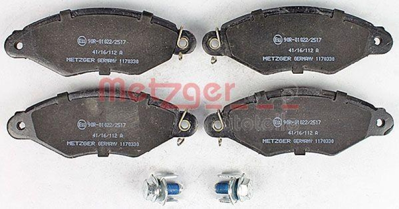 METZGER 1170330 Bremsbelagsatz, Scheibenbremse WVA 21 980