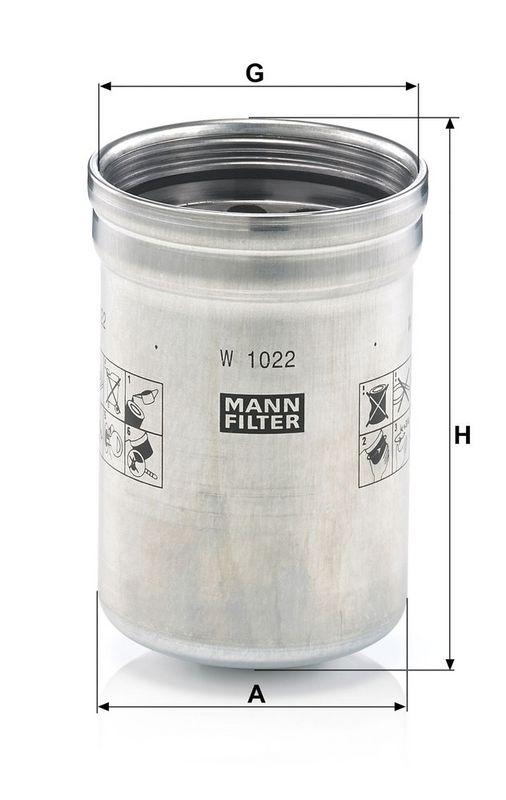 MANN-FILTER W 1022 &Ouml;lfilter f&uuml;r John Deere