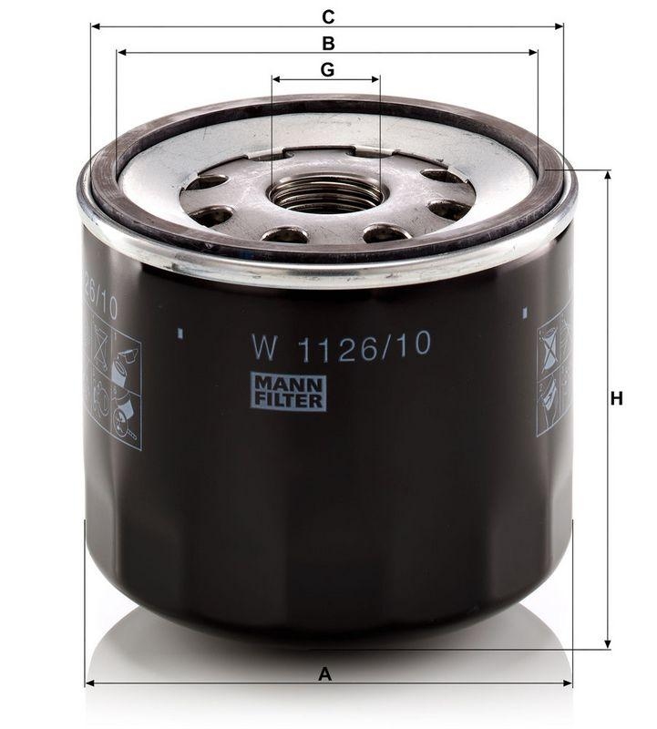 MANN-FILTER W 1126/10 &Ouml;lfilter f&uuml;r Caterpillar