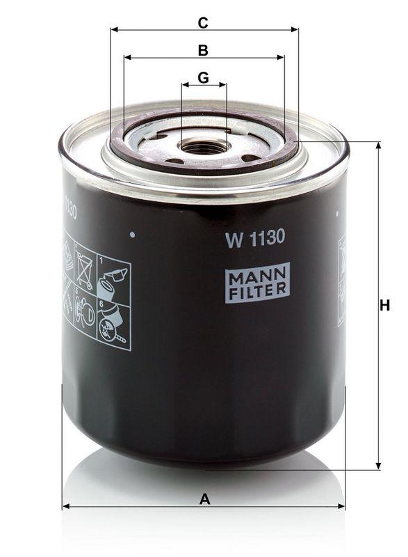 MANN-FILTER W 1130 &Ouml;lfilter f&uuml;r Deutz/Fahr/KHD