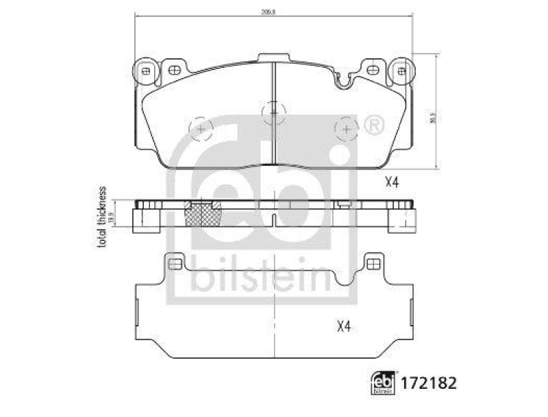 FEBI BILSTEIN 172182 Bremsbelagsatz f&uuml;r BMW
