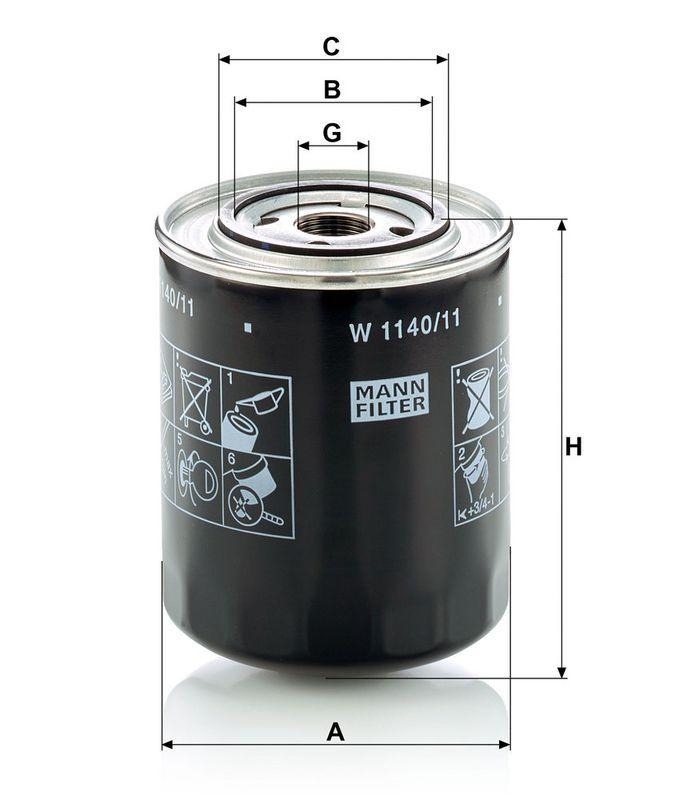 MANN-FILTER W 1140/11 &Ouml;lfilter f&uuml;r Steyr