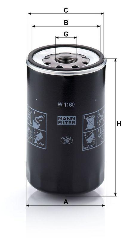 MANN-FILTER W 1160 &Ouml;lfilter f&uuml;r MAN