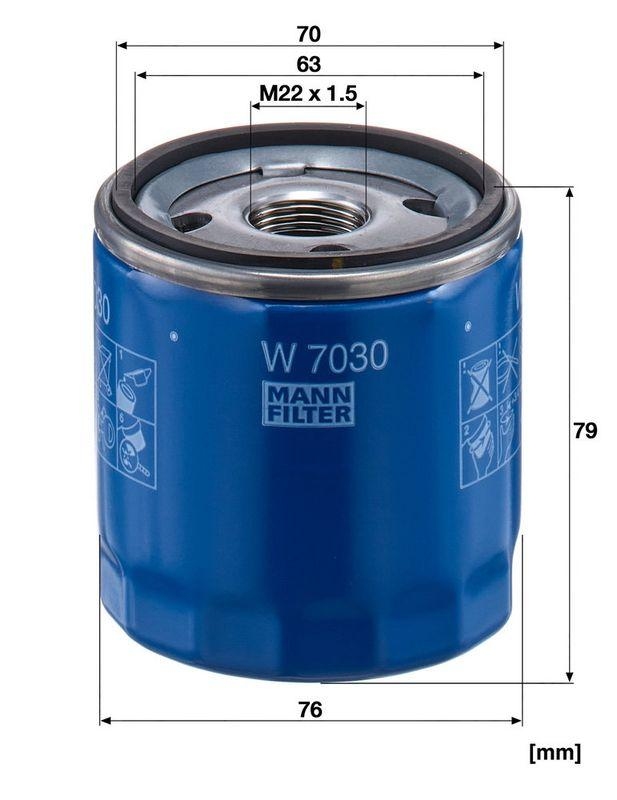 MANN-FILTER W 7030 &Ouml;lfilter f&uuml;r Chrysler