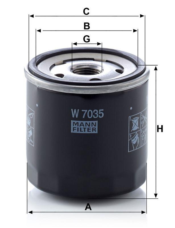 MANN-FILTER W 7035 &Ouml;lfilter f&uuml;r Chrysler