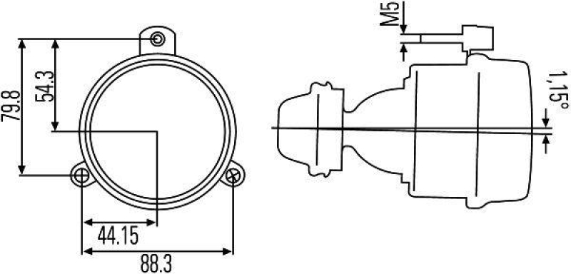 HELLA 1NL 007 186-047 Nebelscheinwerfer 54mm Halogen