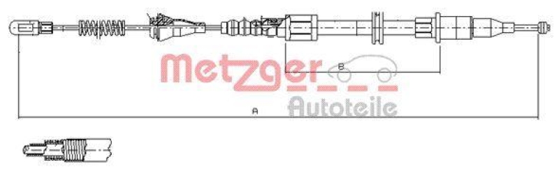 METZGER 11.5753 Seilzug, Feststellbremse f&uuml;r OPEL hinten links